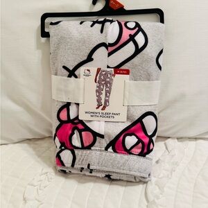Hello Kitty Gray Sleep Pants with Pink and Black Print With Pockets
